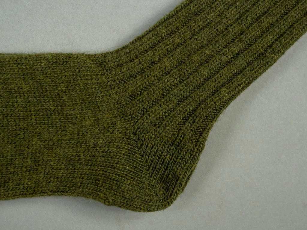 Nishiguchi Kutsushita Wool Ribbed Socks Khaki 6 Nishiguchi Kutsushita Wool Ribbed Socks Khaki