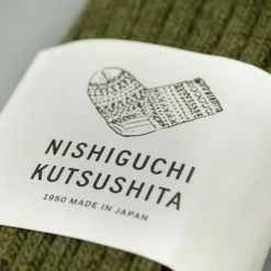 Nishiguchi Kutsushita Wool Ribbed Socks Khaki 21 Nishiguchi Kutsushita Wool Ribbed Socks Khaki