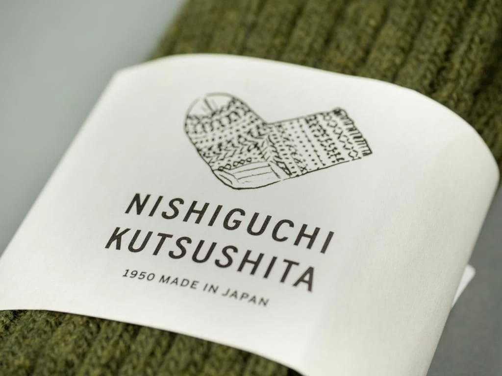 Nishiguchi Kutsushita Wool Ribbed Socks Khaki 8 Nishiguchi Kutsushita Wool Ribbed Socks Khaki