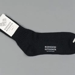Nishiguchi Kutsushita Silk Cotton Socks Black 10 Nishiguchi Kutsushita Silk Cotton Socks Black