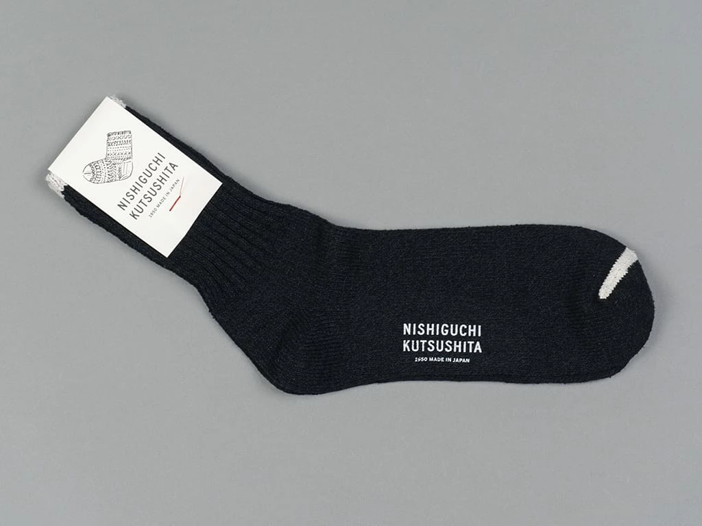 Nishiguchi Kutsushita Silk Cotton Socks Black 5 Nishiguchi Kutsushita Silk Cotton Socks Black