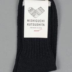 Nishiguchi Kutsushita Silk Cotton Socks Black