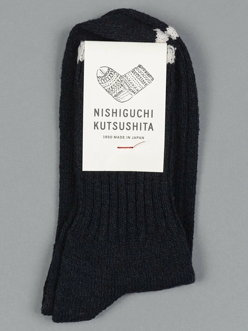 Nishiguchi Kutsushita Silk Cotton Socks Black 3 Nishiguchi Kutsushita Silk Cotton Socks Black