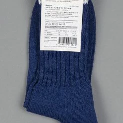 Nishiguchi Kutsushita Silk Cotton Socks Deep Blue