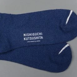 Nishiguchi Kutsushita Silk Cotton Socks Deep Blue