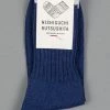 Nishiguchi Kutsushita Silk Cotton Socks Deep Blue
