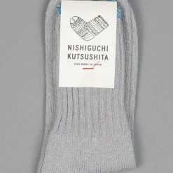 Nishiguchi Kutsushita Silk Cotton Socks Light Grey