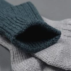 Nishiguchi Kutsushita Wool Cotton Slab Socks Jungle Green