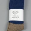 Nishiguchi Kutsushita Mohair Wool Pile Socks Navy