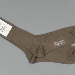 Nishiguchi Kutsushita Egyptian Cotton Ribbed Chocolate Milk