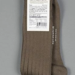 Nishiguchi Kutsushita Egyptian Cotton Ribbed Chocolate Milk