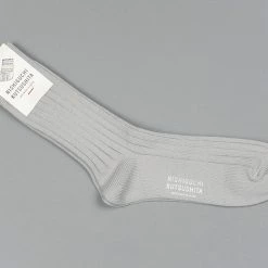 Nishiguchi Kutsushita Egyptian Cotton Ribbed Light Grey