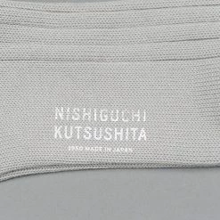 Nishiguchi Kutsushita Egyptian Cotton Ribbed Light Grey