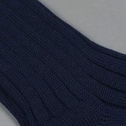 Nishiguchi Kutsushita Egyptian Cotton Ribbed Navy 12 Nishiguchi Kutsushita Egyptian Cotton Ribbed Navy