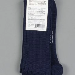 Nishiguchi Kutsushita Egyptian Cotton Ribbed Navy 10 Nishiguchi Kutsushita Egyptian Cotton Ribbed Navy