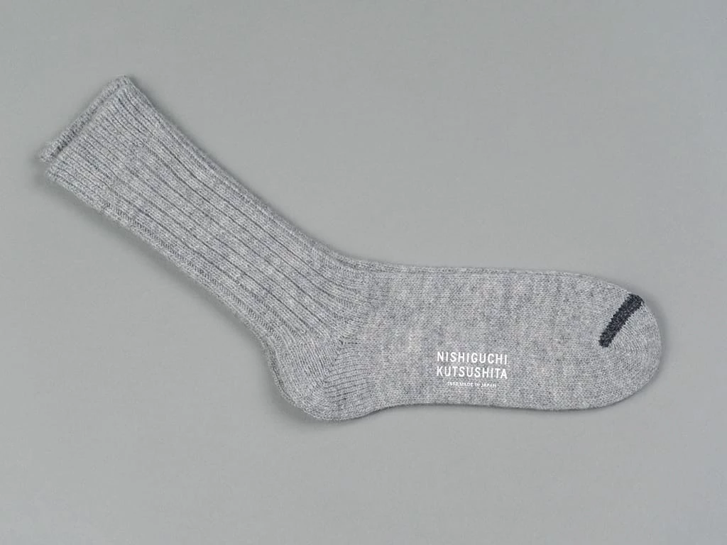 Nishiguchi Kutsushita Wool Ribbed Socks Light Grey 5 Nishiguchi Kutsushita Wool Ribbed Socks Light Grey