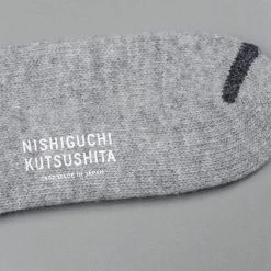 Nishiguchi Kutsushita Wool Ribbed Socks Light Grey 15 Nishiguchi Kutsushita Wool Ribbed Socks Light Grey