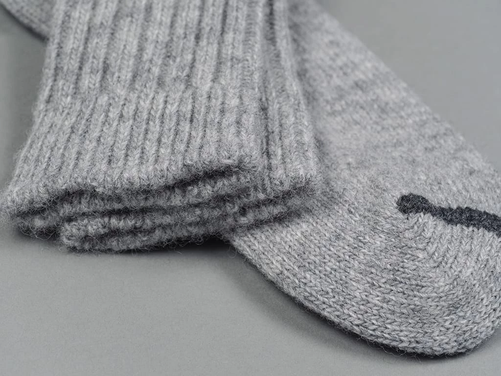 Nishiguchi Kutsushita Wool Ribbed Socks Light Grey 10 Nishiguchi Kutsushita Wool Ribbed Socks Light Grey