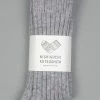 Nishiguchi Kutsushita Wool Ribbed Socks Light Grey