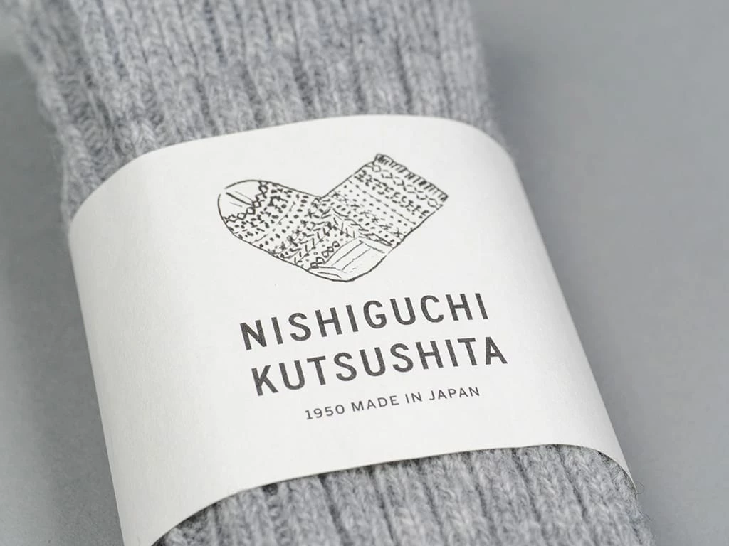 Nishiguchi Kutsushita Wool Ribbed Socks Light Grey 6 Nishiguchi Kutsushita Wool Ribbed Socks Light Grey