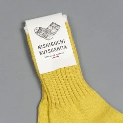 Nishiguchi Kutsushita Silk Cotton Socks Beer Yellow