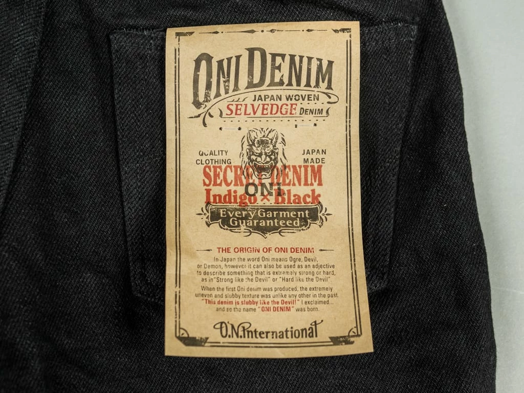 ONI Denim 544ZR-IDBK "Secret Denim Indigo X Black" 20oz Stylish Tapered Jeans 17 ONI Denim 544ZR-IDBK "Secret Denim Indigo X Black" 20oz Stylish Tapered Jeans
