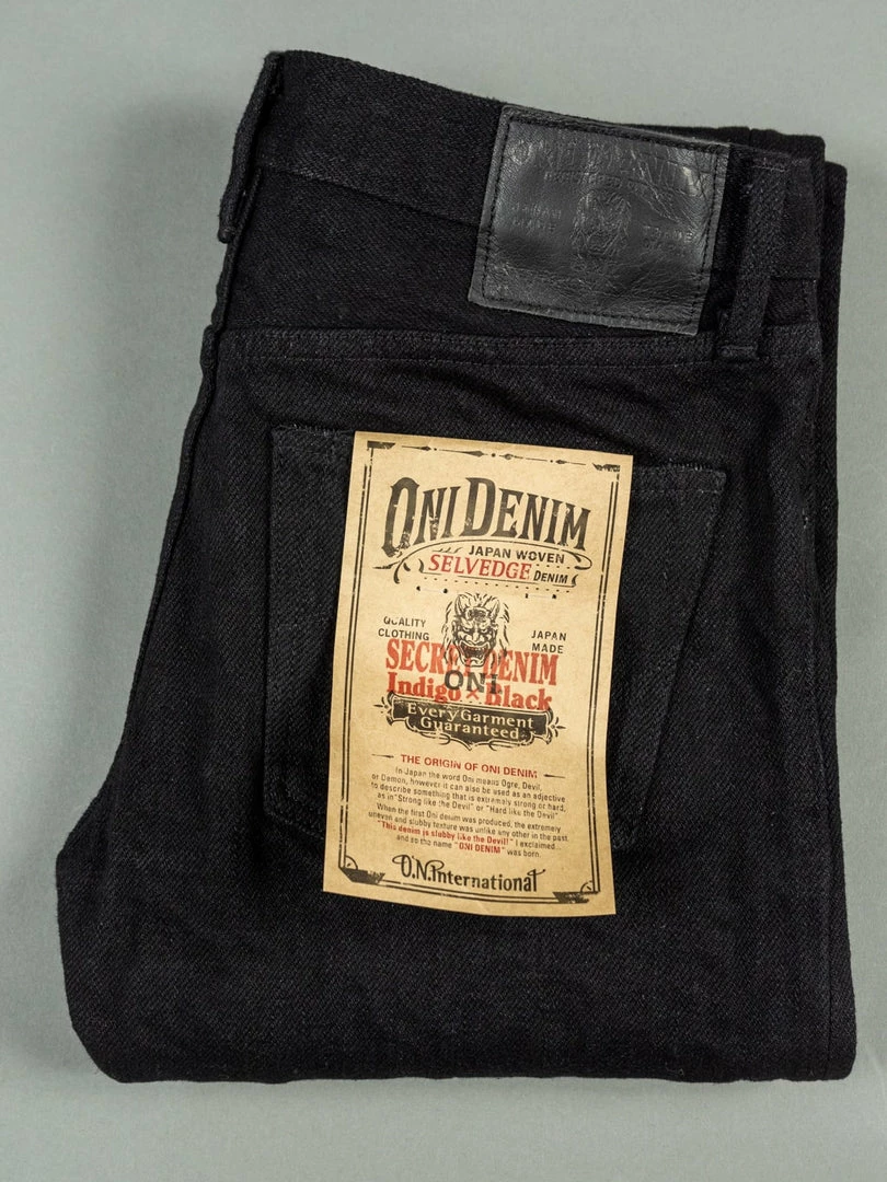 ONI Denim 544ZR-IDBK "Secret Denim Indigo X Black" 20oz Stylish Tapered Jeans 12 ONI Denim 544ZR-IDBK "Secret Denim Indigo X Black" 20oz Stylish Tapered Jeans