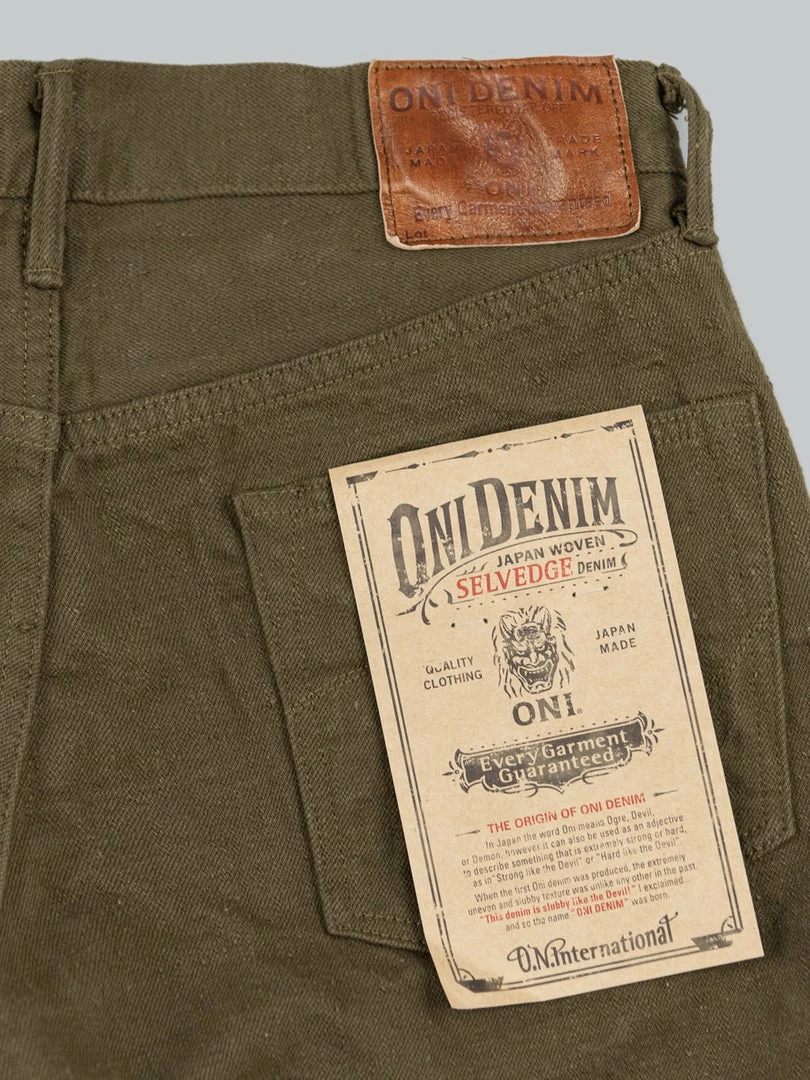 ONI Denim 612-OLOL "Olive Warp And Weft" 12oz Relaxed Tapered Jeans NEW ARRIVALS 14 ONI Denim 612-OLOL "Olive Warp And Weft" 12oz Relaxed Tapered Jeans NEW ARRIVALS