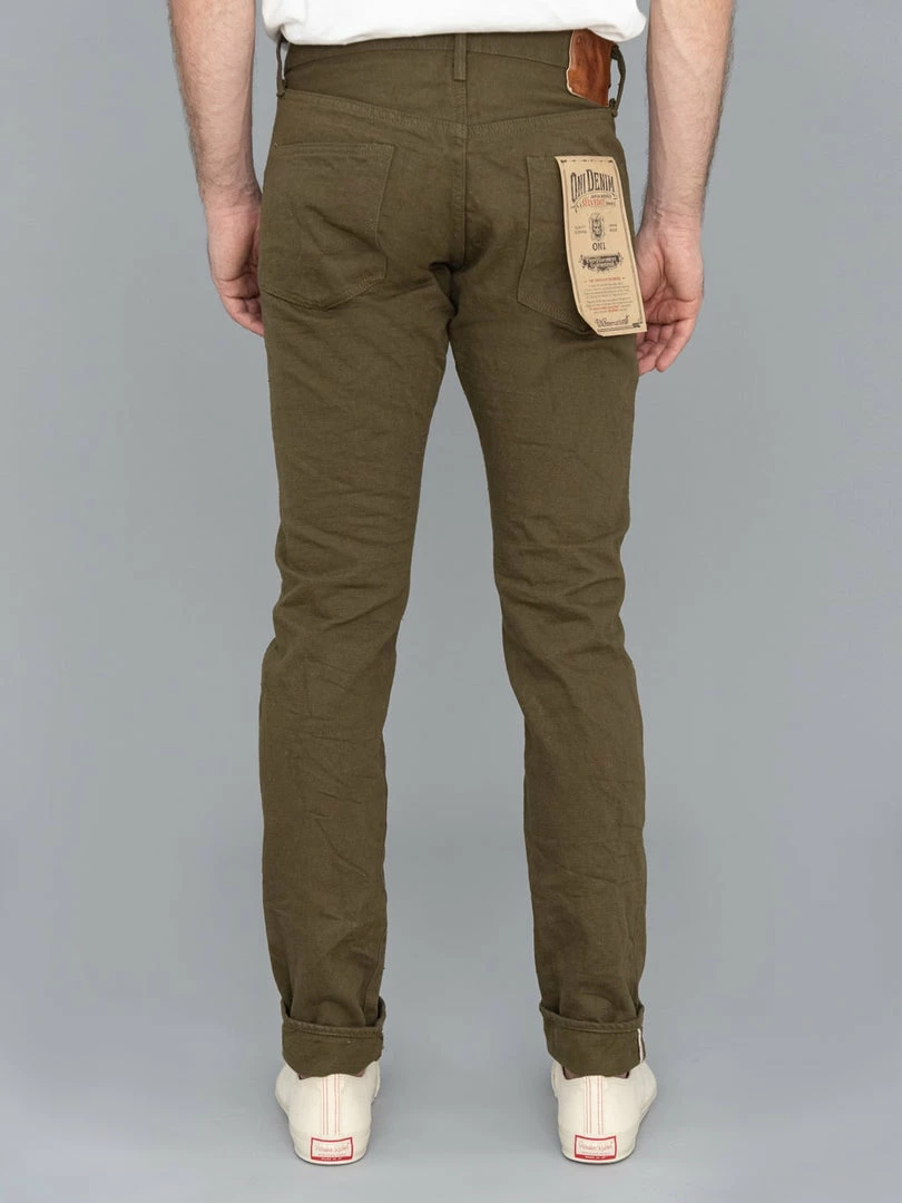 ONI Denim 612-OLOL "Olive Warp And Weft" 12oz Relaxed Tapered Jeans NEW ARRIVALS 6 ONI Denim 612-OLOL "Olive Warp And Weft" 12oz Relaxed Tapered Jeans NEW ARRIVALS