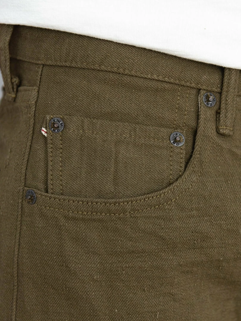 ONI Denim 612-OLOL "Olive Warp And Weft" 12oz Relaxed Tapered Jeans NEW ARRIVALS 9 ONI Denim 612-OLOL "Olive Warp And Weft" 12oz Relaxed Tapered Jeans NEW ARRIVALS