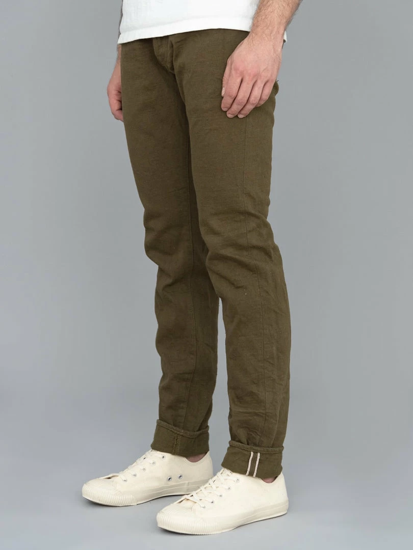 ONI Denim 612-OLOL "Olive Warp And Weft" 12oz Relaxed Tapered Jeans NEW ARRIVALS 5 ONI Denim 612-OLOL "Olive Warp And Weft" 12oz Relaxed Tapered Jeans NEW ARRIVALS