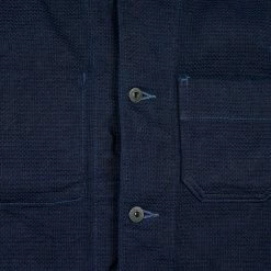 NEW ARRIVALS ONI Denim 03100-ID Sashiko Dobby Coverall Jacket Indigo 44 NEW ARRIVALS ONI Denim 03100-ID Sashiko Dobby Coverall Jacket Indigo