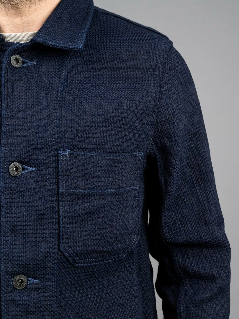 NEW ARRIVALS ONI Denim 03100-ID Sashiko Dobby Coverall Jacket Indigo 7 NEW ARRIVALS ONI Denim 03100-ID Sashiko Dobby Coverall Jacket Indigo