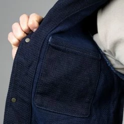 NEW ARRIVALS ONI Denim 03100-ID Sashiko Dobby Coverall Jacket Indigo 37 NEW ARRIVALS ONI Denim 03100-ID Sashiko Dobby Coverall Jacket Indigo