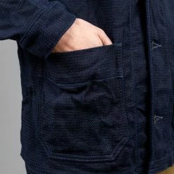 NEW ARRIVALS ONI Denim 03100-ID Sashiko Dobby Coverall Jacket Indigo 36 NEW ARRIVALS ONI Denim 03100-ID Sashiko Dobby Coverall Jacket Indigo