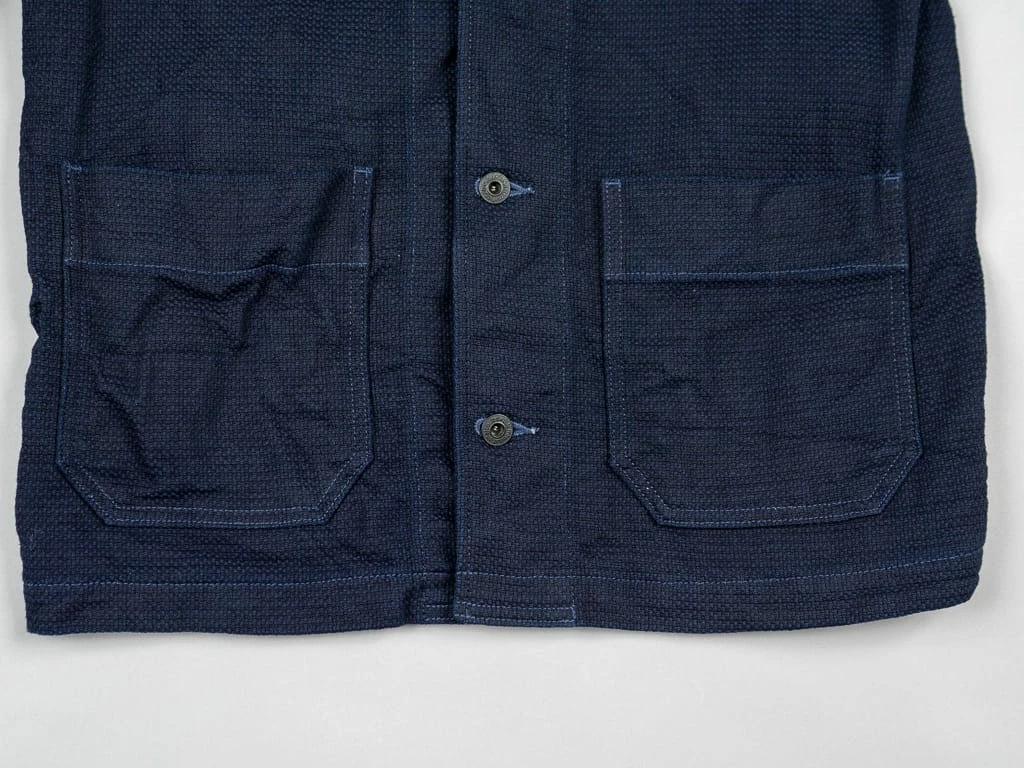 NEW ARRIVALS ONI Denim 03100-ID Sashiko Dobby Coverall Jacket Indigo 18 NEW ARRIVALS ONI Denim 03100-ID Sashiko Dobby Coverall Jacket Indigo