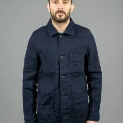 NEW ARRIVALS ONI Denim 03100-ID Sashiko Dobby Coverall Jacket Indigo 34 NEW ARRIVALS ONI Denim 03100-ID Sashiko Dobby Coverall Jacket Indigo