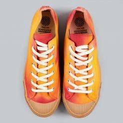 NEW ARRIVALS Pras Shellcap Low "Mura" Uneven Hand Dyed Sneakers Orange/Gum 19 NEW ARRIVALS Pras Shellcap Low