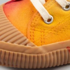 NEW ARRIVALS Pras Shellcap Low "Mura" Uneven Hand Dyed Sneakers Orange/Gum 21 NEW ARRIVALS Pras Shellcap Low