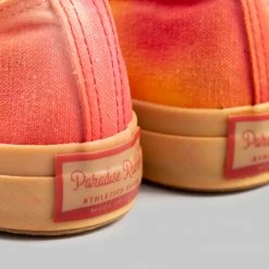 NEW ARRIVALS Pras Shellcap Low "Mura" Uneven Hand Dyed Sneakers Orange/Gum 23 NEW ARRIVALS Pras Shellcap Low