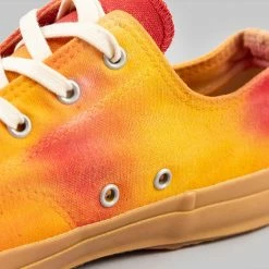 NEW ARRIVALS Pras Shellcap Low "Mura" Uneven Hand Dyed Sneakers Orange/Gum 24 NEW ARRIVALS Pras Shellcap Low