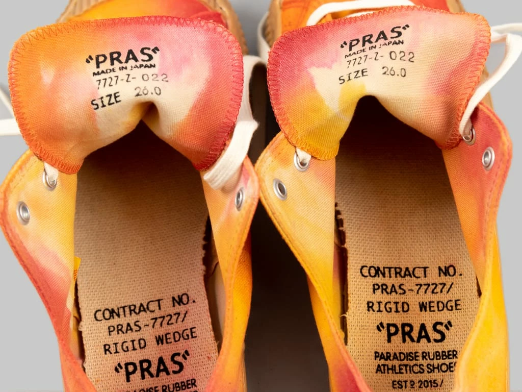 NEW ARRIVALS Pras Shellcap Low "Mura" Uneven Hand Dyed Sneakers Orange/Gum 13 NEW ARRIVALS Pras Shellcap Low "Mura" Uneven Hand Dyed Sneakers Orange/Gum