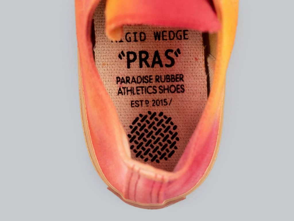 NEW ARRIVALS Pras Shellcap Low "Mura" Uneven Hand Dyed Sneakers Orange/Gum 11 NEW ARRIVALS Pras Shellcap Low "Mura" Uneven Hand Dyed Sneakers Orange/Gum