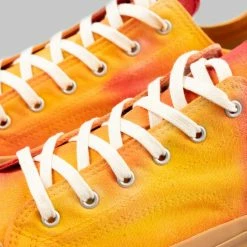 NEW ARRIVALS Pras Shellcap Low "Mura" Uneven Hand Dyed Sneakers Orange/Gum 22 NEW ARRIVALS Pras Shellcap Low