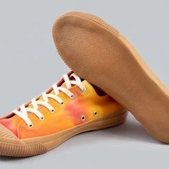 NEW ARRIVALS Pras Shellcap Low "Mura" Uneven Hand Dyed Sneakers Orange/Gum 30 NEW ARRIVALS Pras Shellcap Low