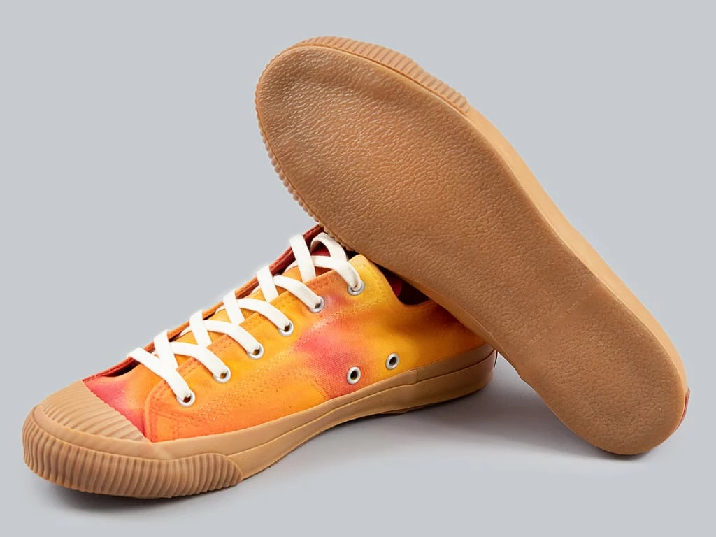 NEW ARRIVALS Pras Shellcap Low "Mura" Uneven Hand Dyed Sneakers Orange/Gum 16 NEW ARRIVALS Pras Shellcap Low "Mura" Uneven Hand Dyed Sneakers Orange/Gum