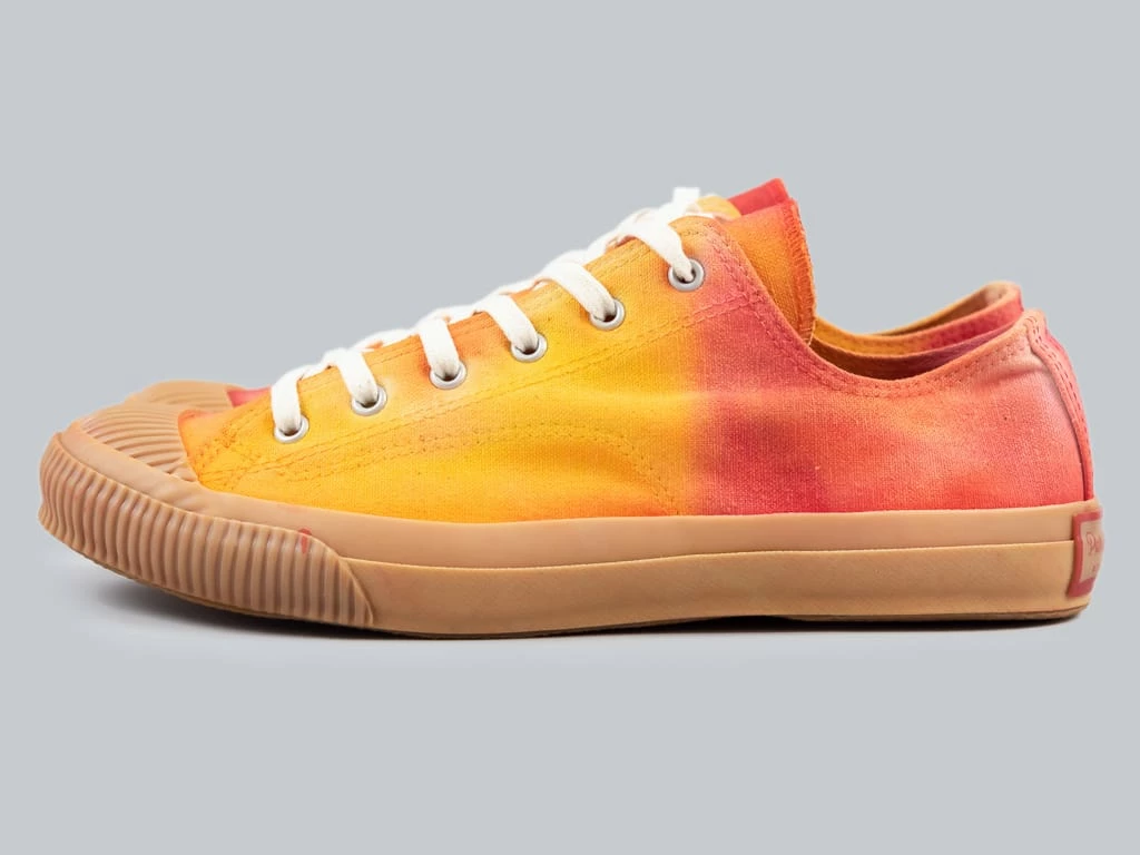 NEW ARRIVALS Pras Shellcap Low "Mura" Uneven Hand Dyed Sneakers Orange/Gum 3 NEW ARRIVALS Pras Shellcap Low "Mura" Uneven Hand Dyed Sneakers Orange/Gum
