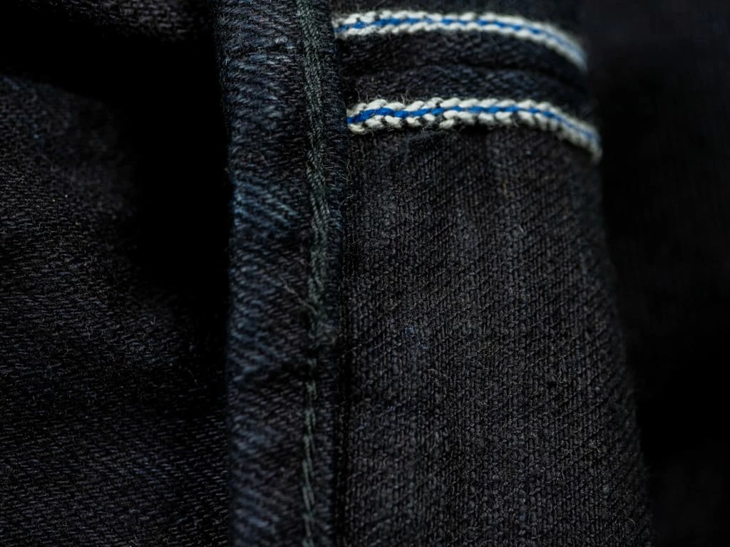 Pure Blue Japan XX-18oz-019 "Indigo X Black" 18oz Relaxed Tapered Jeans 32 Pure Blue Japan XX-18oz-019 "Indigo X Black" 18oz Relaxed Tapered Jeans