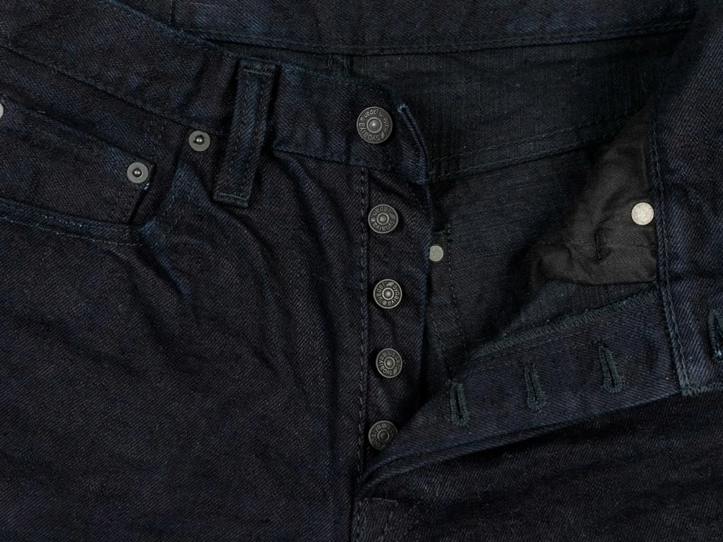 Pure Blue Japan XX-18oz-019 "Indigo X Black" 18oz Relaxed Tapered Jeans 15 Pure Blue Japan XX-18oz-019 "Indigo X Black" 18oz Relaxed Tapered Jeans