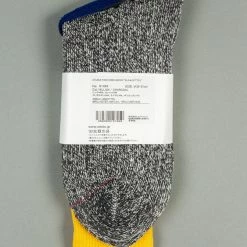ROTOTO Double Face Crew Socks "Silk & Cotton" Yellow/Charcoal